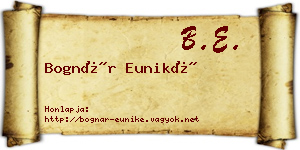 Bognár Euniké névjegykártya